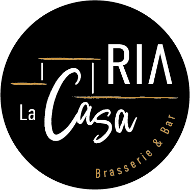 Logo La Casa Ria – brasserie et bar à Erdeven, identité visuelle en pastille noire