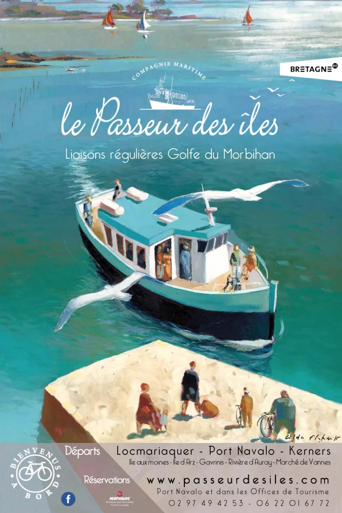Affiche finale du Passeur des Îles basée sur le tableau de Gildas Flahault, avec zone d’informations transparente et logos intégrés