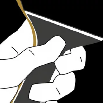 Illustration vectorielle de mains blanches tenant une raquette de tennis de table noire, dorée et grise sur fond noir